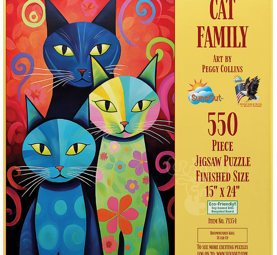 SunsOut Cat Family Puzzle 550pcs