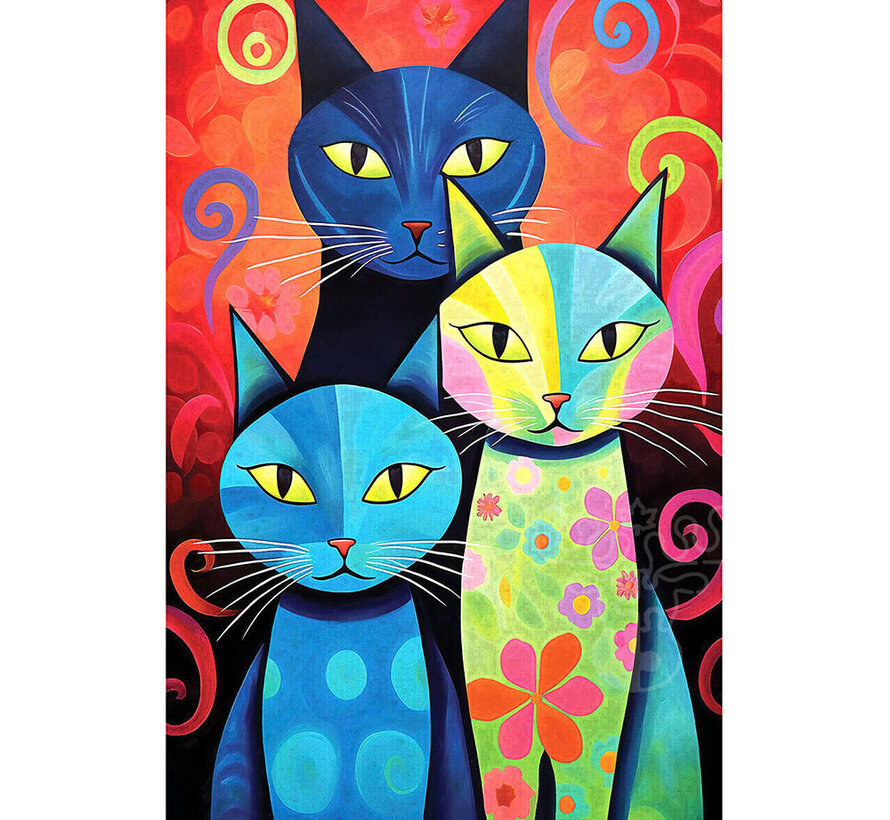 SunsOut Cat Family Puzzle 550pcs
