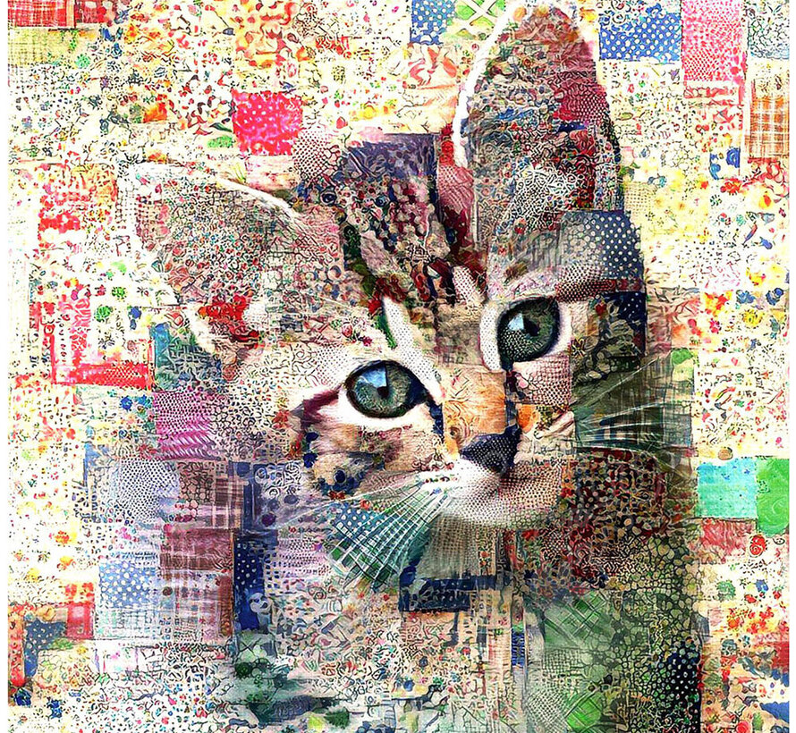 FINAL SALE SunsOut Quilted Tabby Kitten Puzzle 500pcs