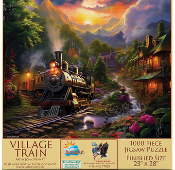 SunsOut SunsOut Village Train Puzzle 1000pcs