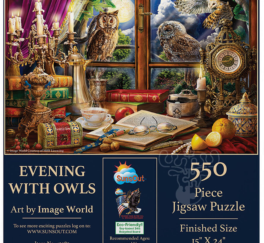 SunsOut Evening with Owls Puzzle 550pcs