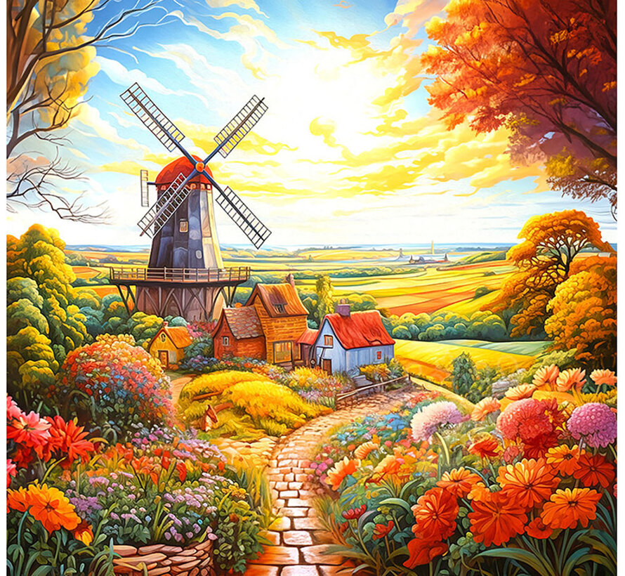 Springbok Windmill on the Farm Puzzle 500pcs