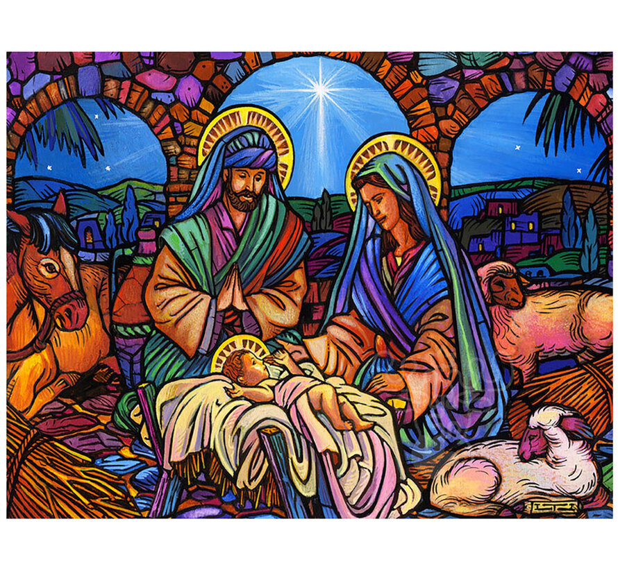 Springbok Stained Glass Nativity Puzzle 500pcs