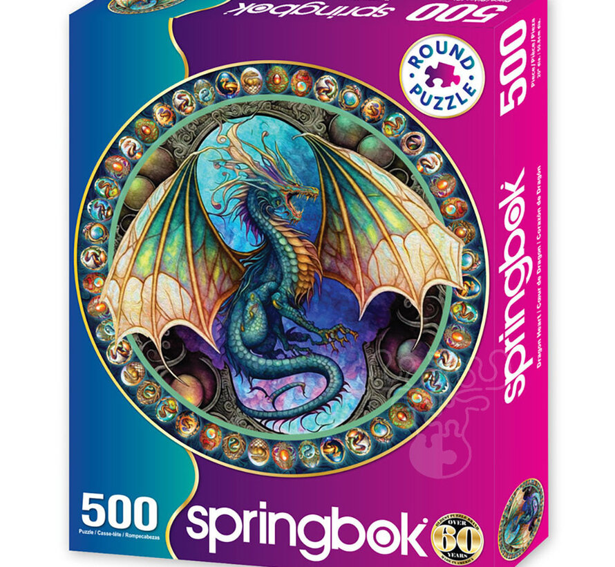 Springbok Dragon Heart Round Puzzle 500pcs LIMITED RELEASE
