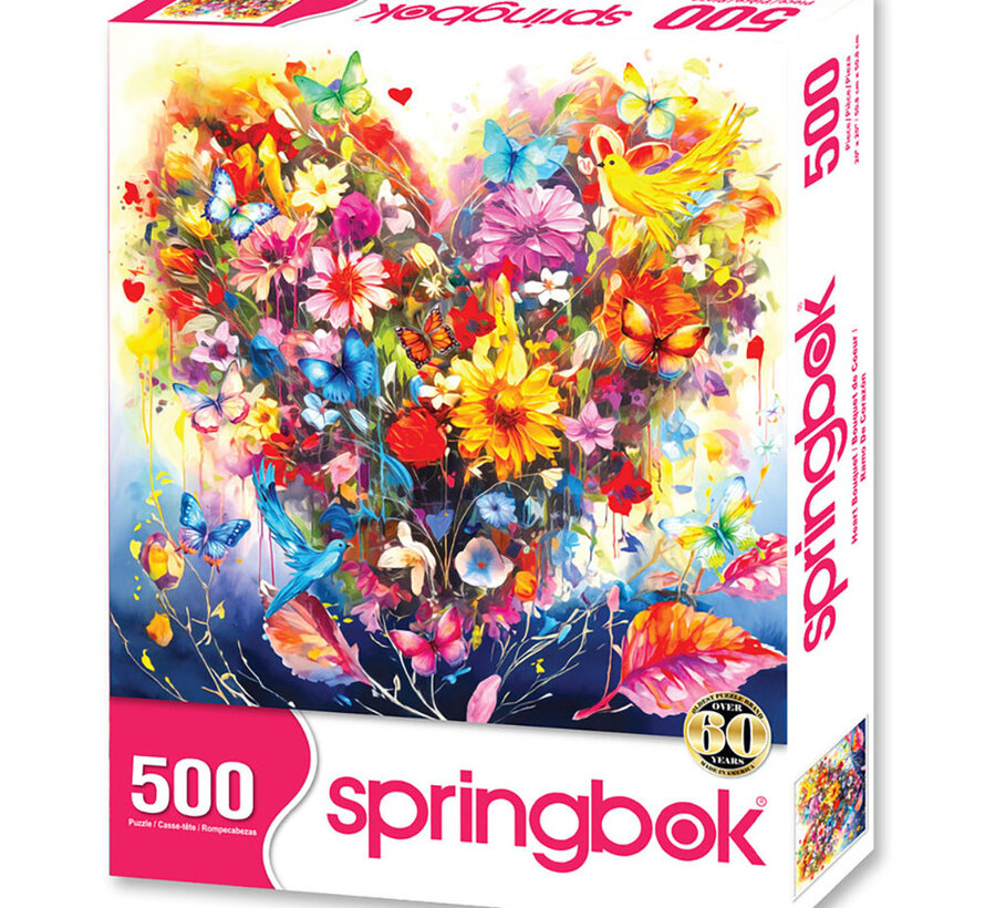 Springbok Heart Bouquet Puzzle 500pcs