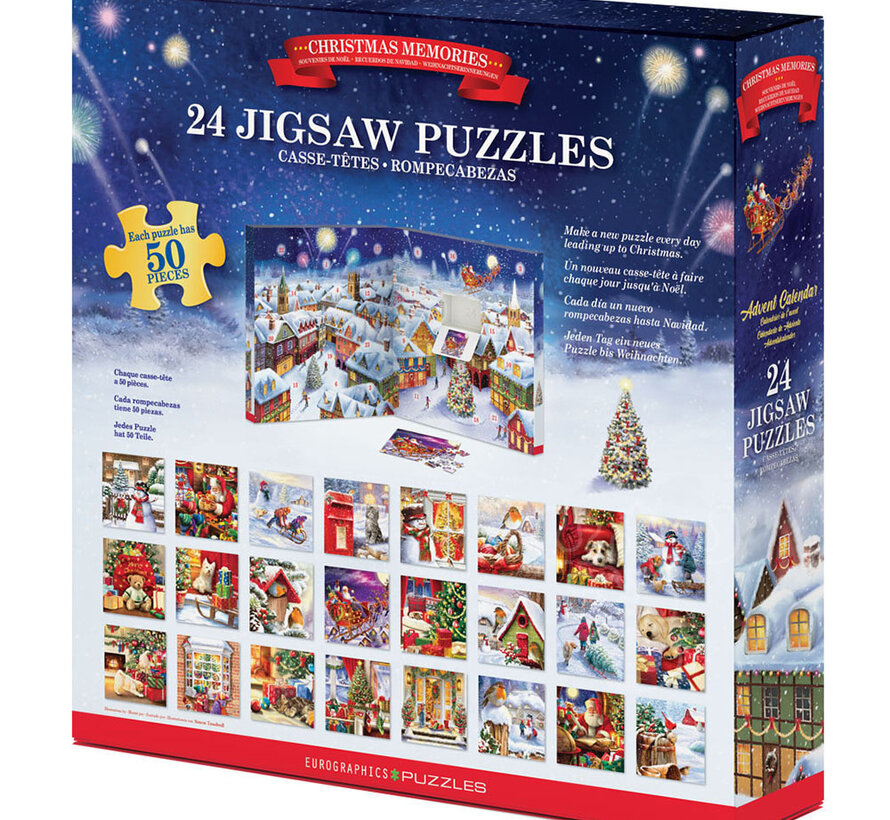 Eurographics Christmas Memories Advent Calendar Puzzle 24 x 50pcs
