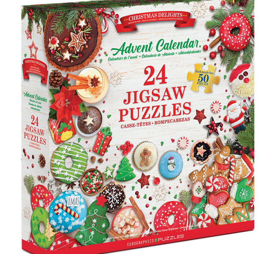 Eurographics Christmas Delights Advent Calendar Puzzle 24 x 50pcs