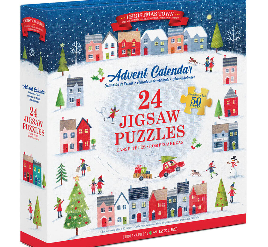 Eurographics Christmas Town Advent Calendar Puzzle 24 x 50pcs