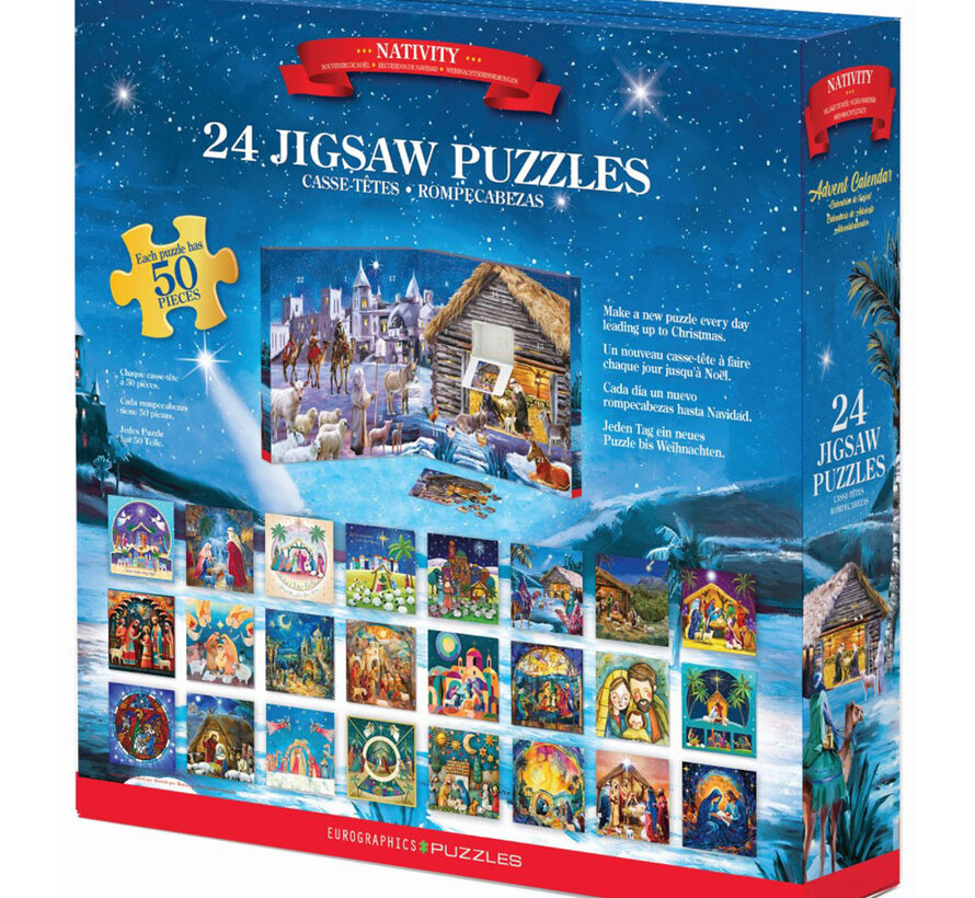 Eurographics Nativity Advent Calendar Puzzle 24 x 50pcs