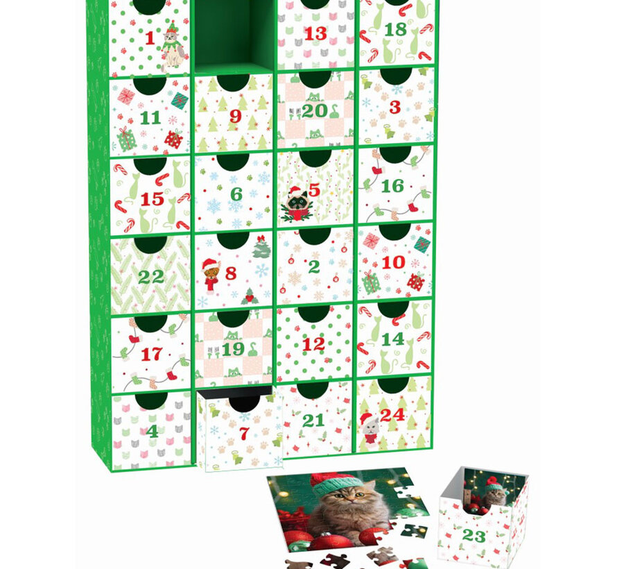 Eurographics Christmas Whiskers Advent Calendar Puzzle 24 x 50pcs