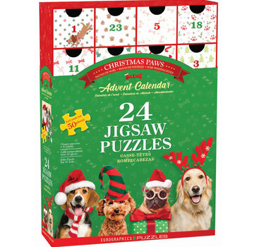 Eurographics Eurographics Christmas Paws Advent Calendar Puzzle 24 x 50pcs