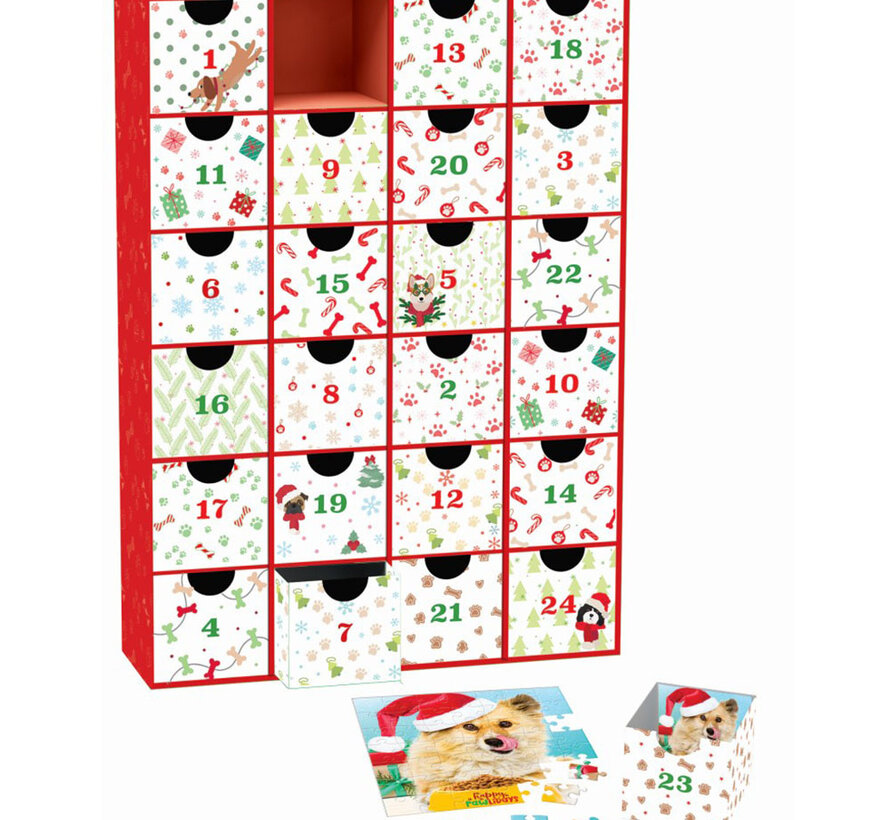 Eurographics Christmas Paws Advent Calendar Puzzle 24 x 50pcs
