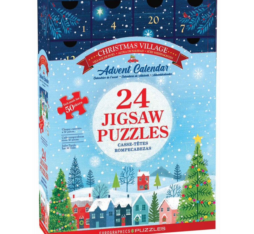 Eurographics Christmas Village Advent Calendar Puzzle 24 x 50pcs
