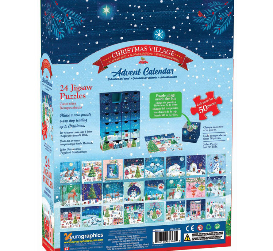 Eurographics Christmas Village Advent Calendar Puzzle 24 x 50pcs