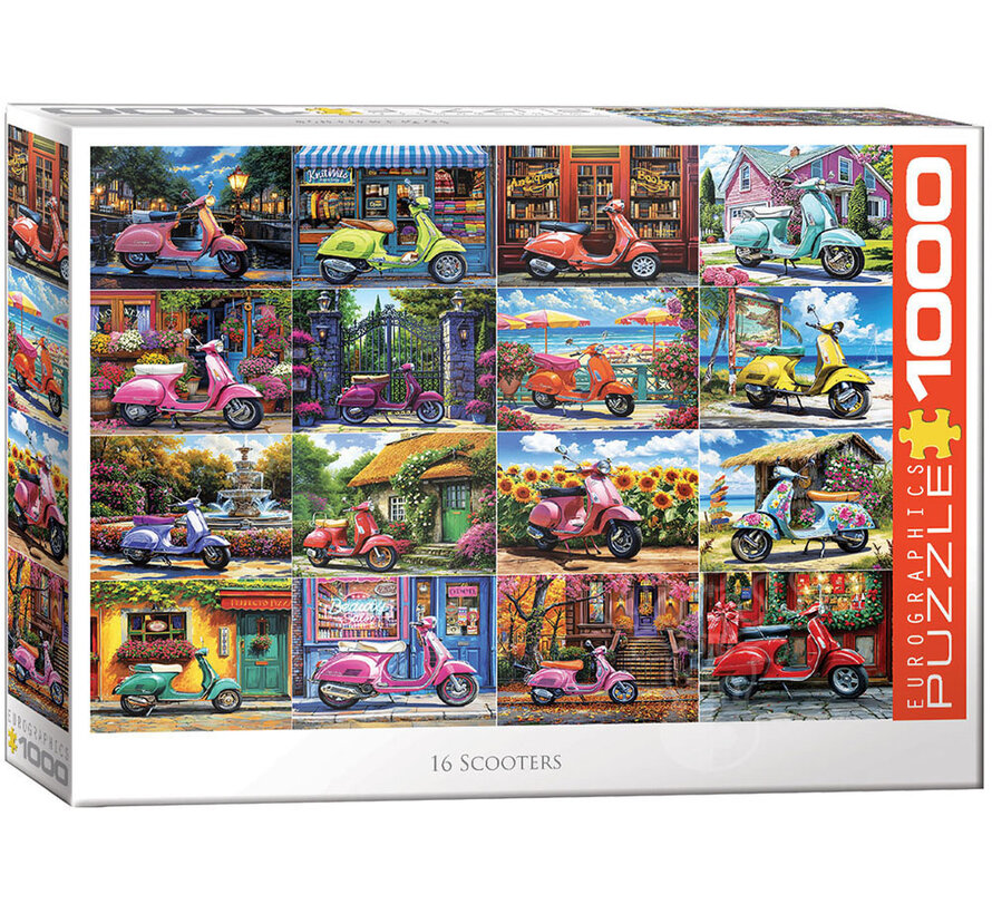 Eurographics Artist Label Bigelow Illustrations:16 Scooters Puzzle 1000pcs