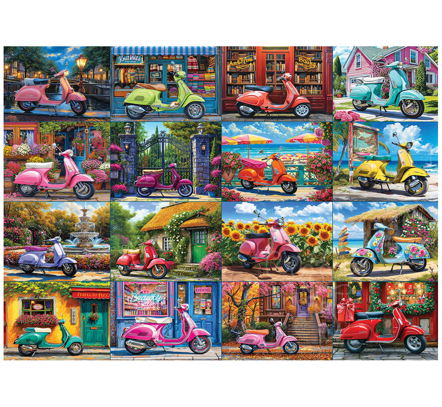 Eurographics Artist Label Bigelow Illustrations:16 Scooters Puzzle 1000pcs