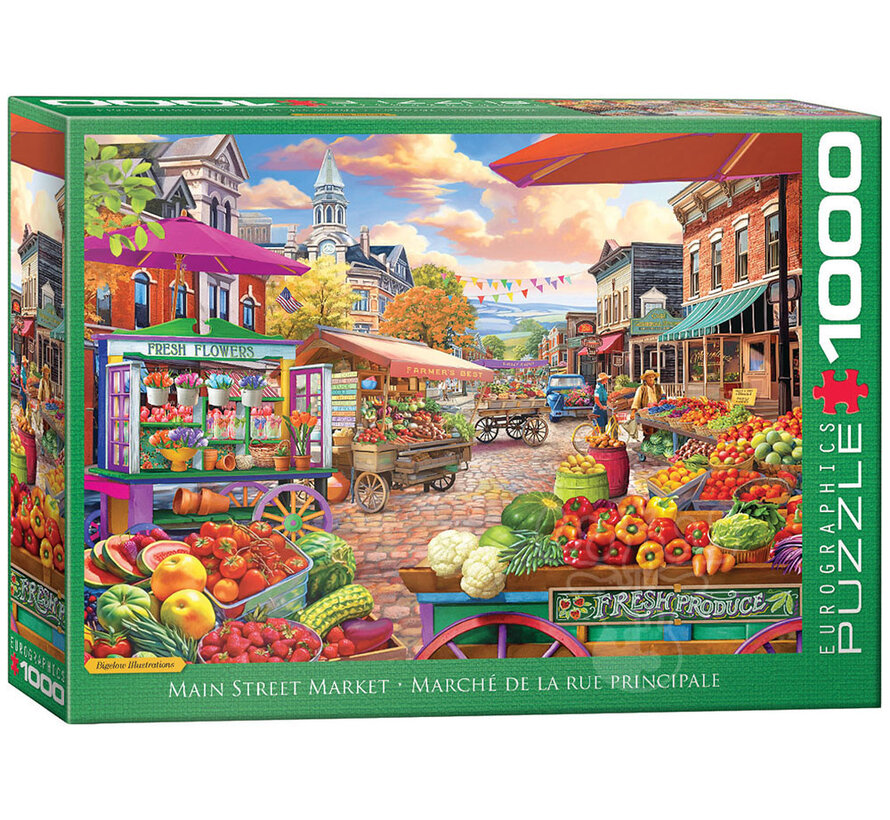 Eurographics Artist Label Bigelow Illustrations: Main Street Market Puzzle 1000pcs
