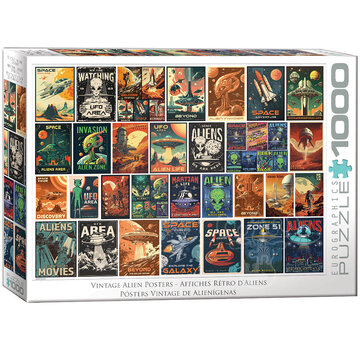 Eurographics Eurographics Vintage Alien Posters Puzzle 1000pcs