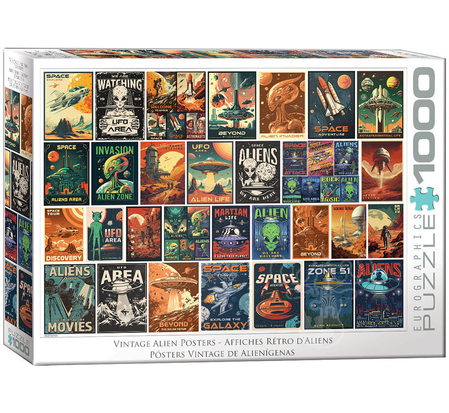 Eurographics Vintage Alien Posters Puzzle 1000pcs