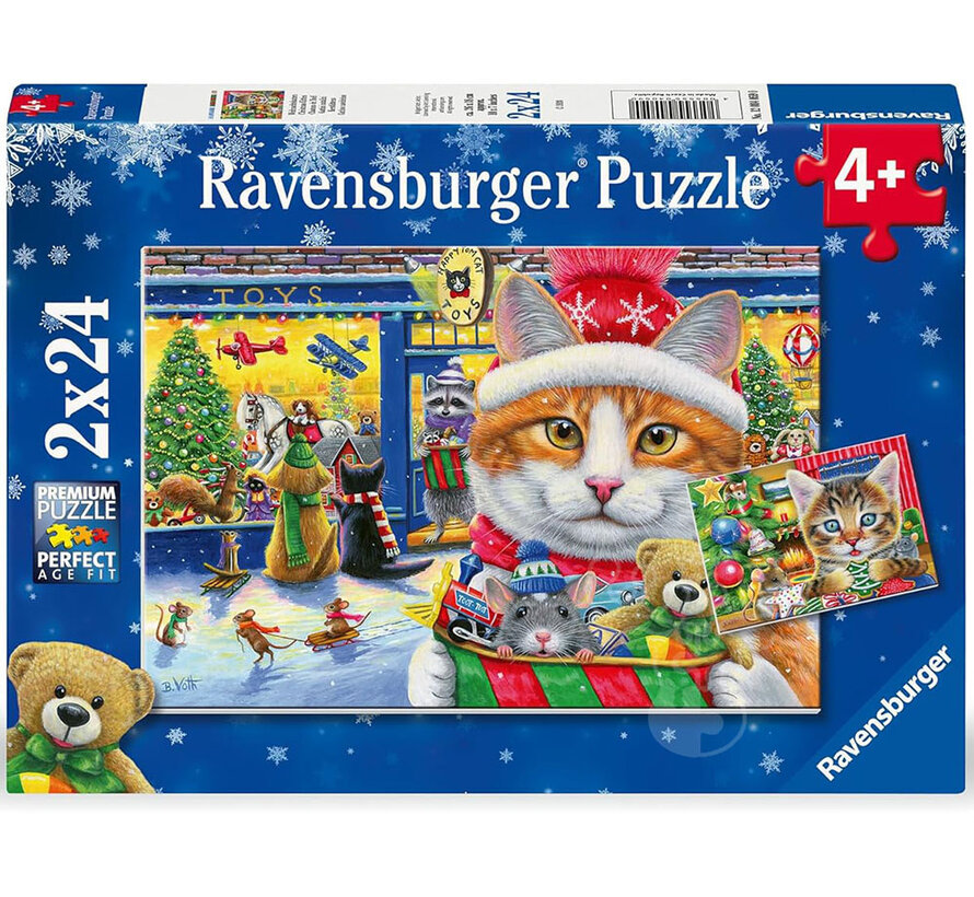 Ravensburger Christmas Kitties Puzzle 2 x 24pcs