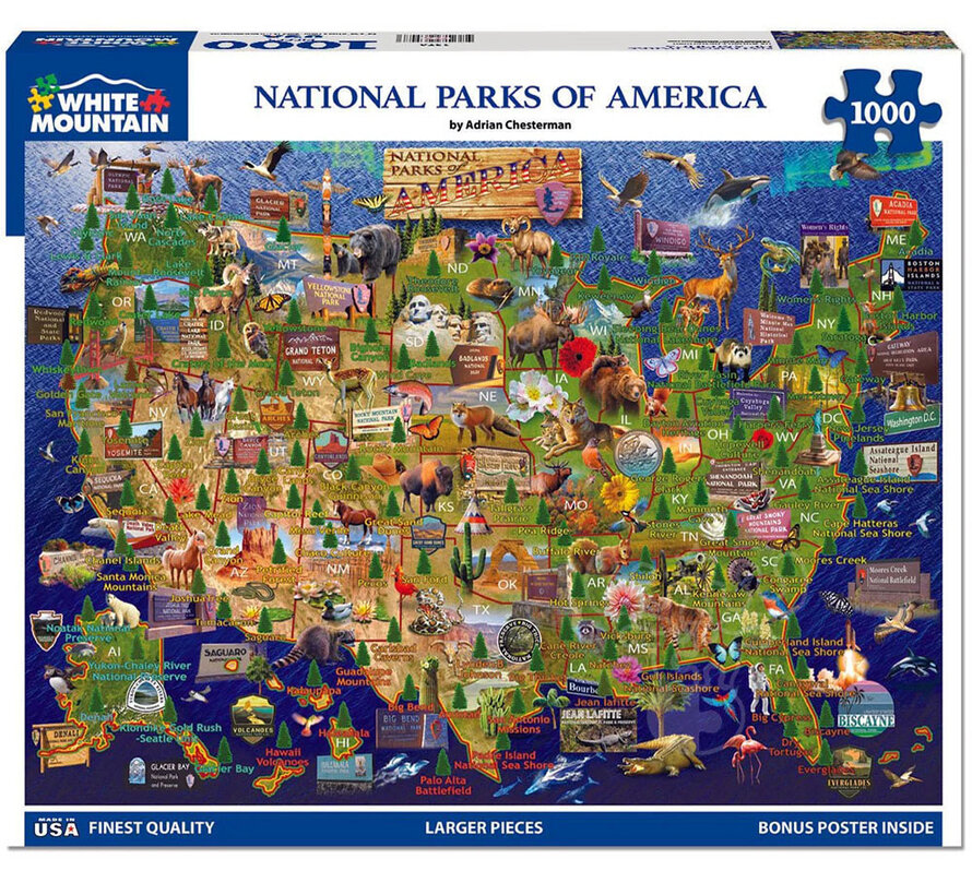 White Mountain National Parks Map Puzzle 1000pcs