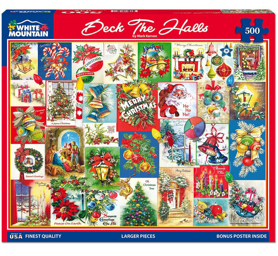 White Mountain Deck The Halls Puzzle 500pcs