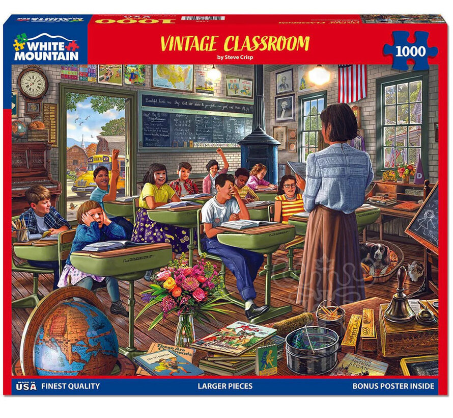 White Mountain Vintage Classroom Puzzle 1000pcs