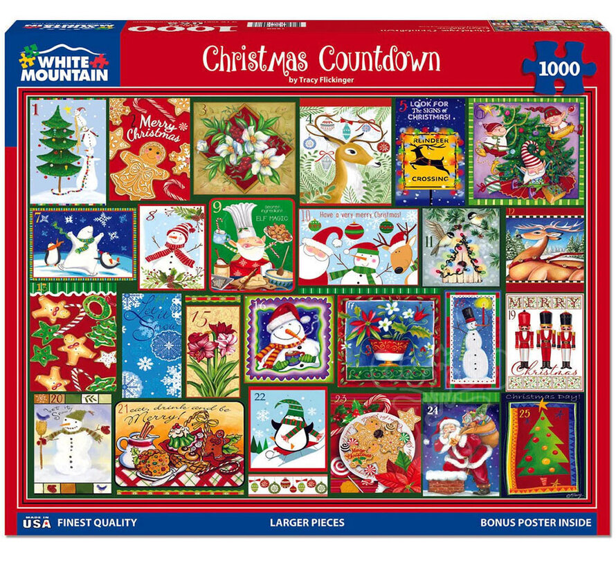White Mountain Christmas Countdown Puzzle 1000pcs