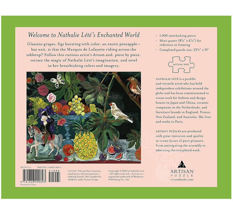 FINAL SALE Artisan Nathalie Lété: Still Life With Pineapple Puzzle 1000pcs