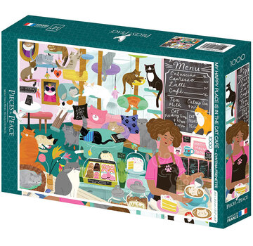 Pieces & Peace Pieces & Peace My Happy Place is in the Cat Café Puzzle 1000pcs