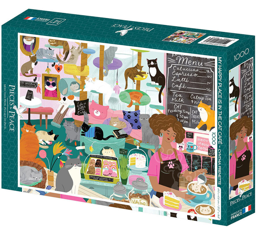 Pieces & Peace My Happy Place is in the Cat Café Puzzle 1000pcs