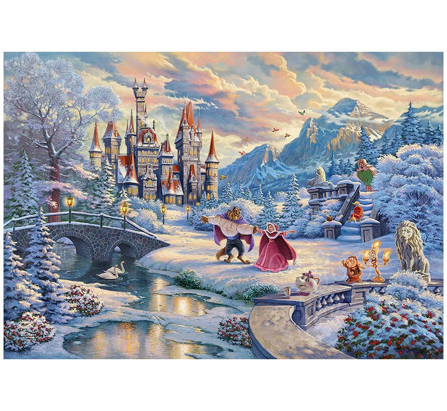 Schmidt Thomas Kinkade - Disney Beauty and the Beast‘s Winter Enchantment Puzzle 1000pcs - Import