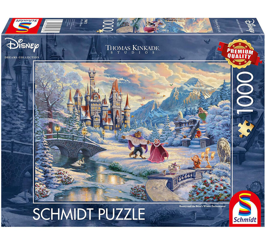 Schmidt Thomas Kinkade - Disney Beauty and the Beast‘s Winter Enchantment Puzzle 1000pcs - Import