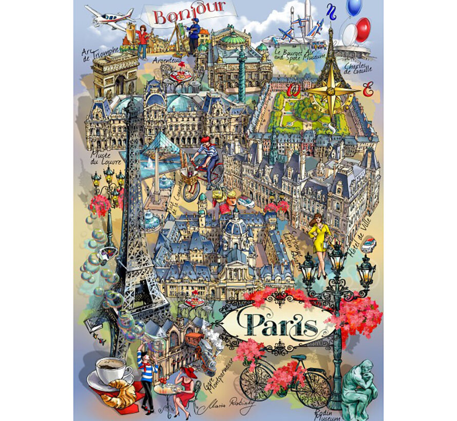 Grafika Paris Collage Puzzle 1000pcs