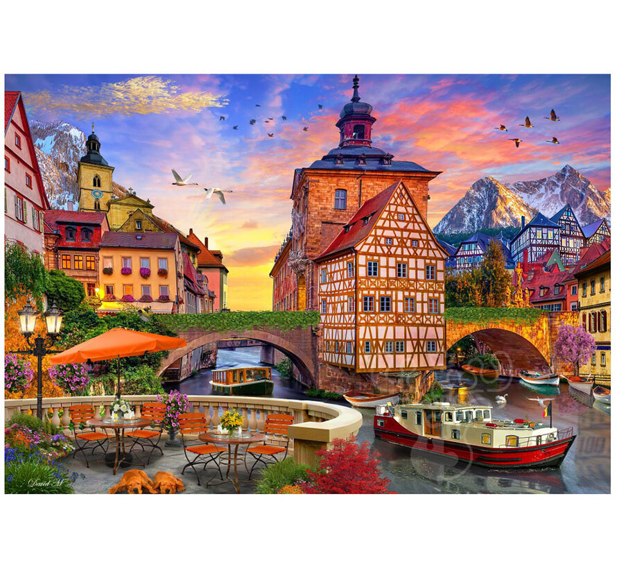 Bluebird Old City Hall, Bramberg Germany Puzzle 1000pcs