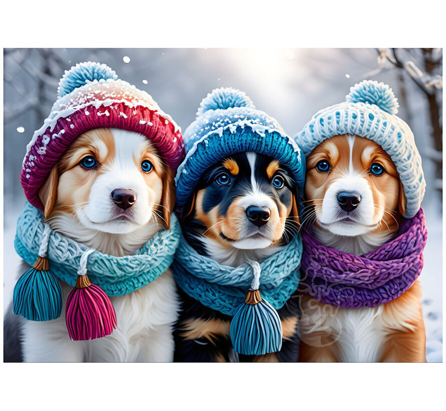 Bluebird Doggies in the Winter Puzzle 300pcs