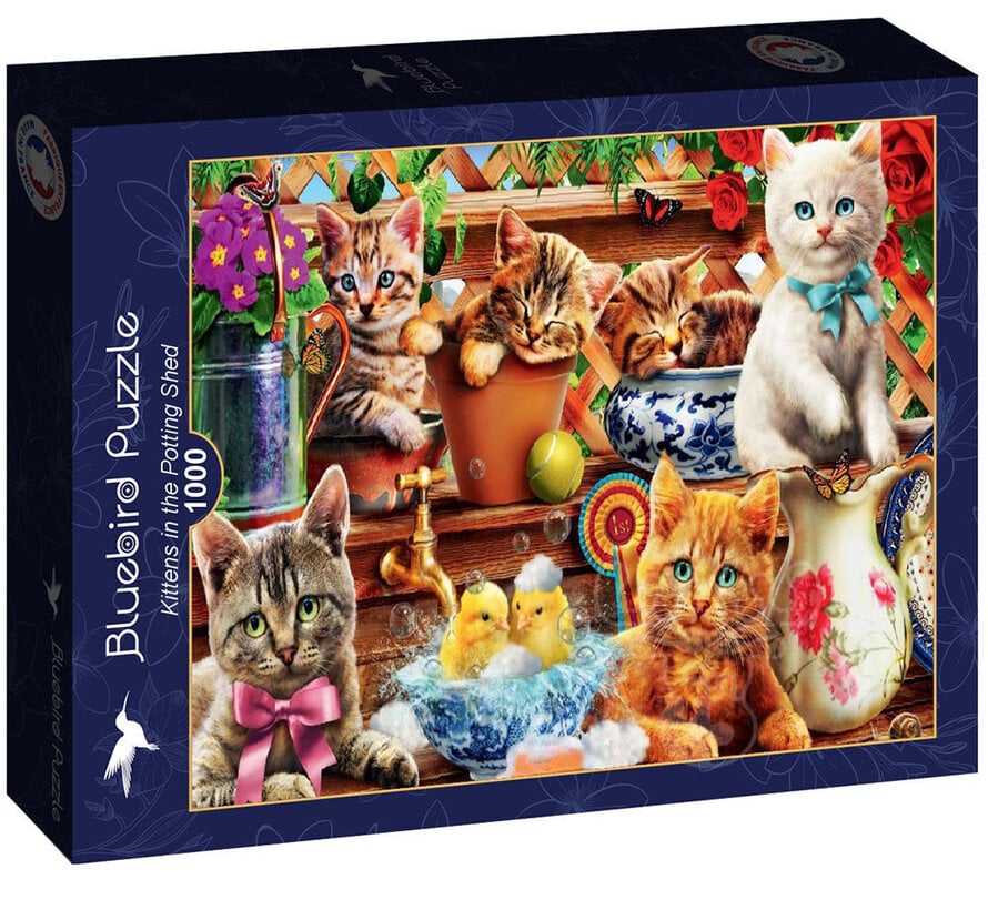 Bluebird Kittens in the Potting Shed Puzzle 1000pcs