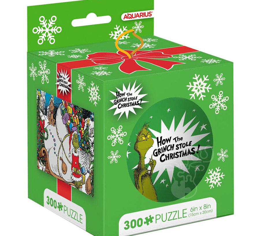 Aquarius How The Grinch Stole Christmas Puzzle 300pcs in a Tin Ornament Ball
