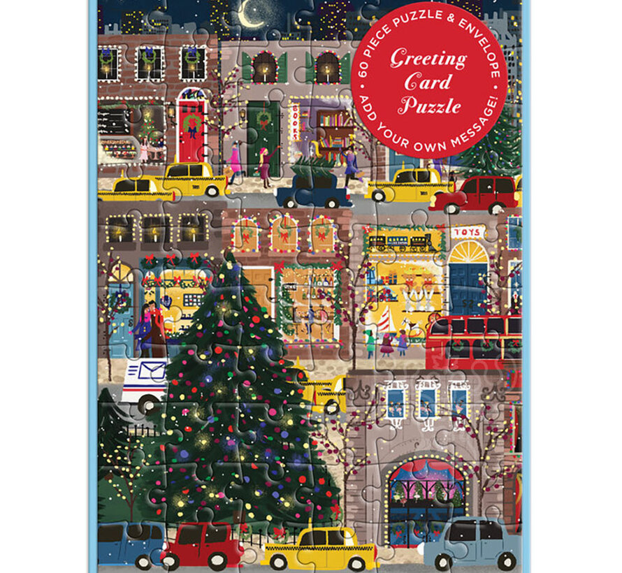 Galison Joy Laforme Winter Lights Greeting Card Puzzle 60pcs