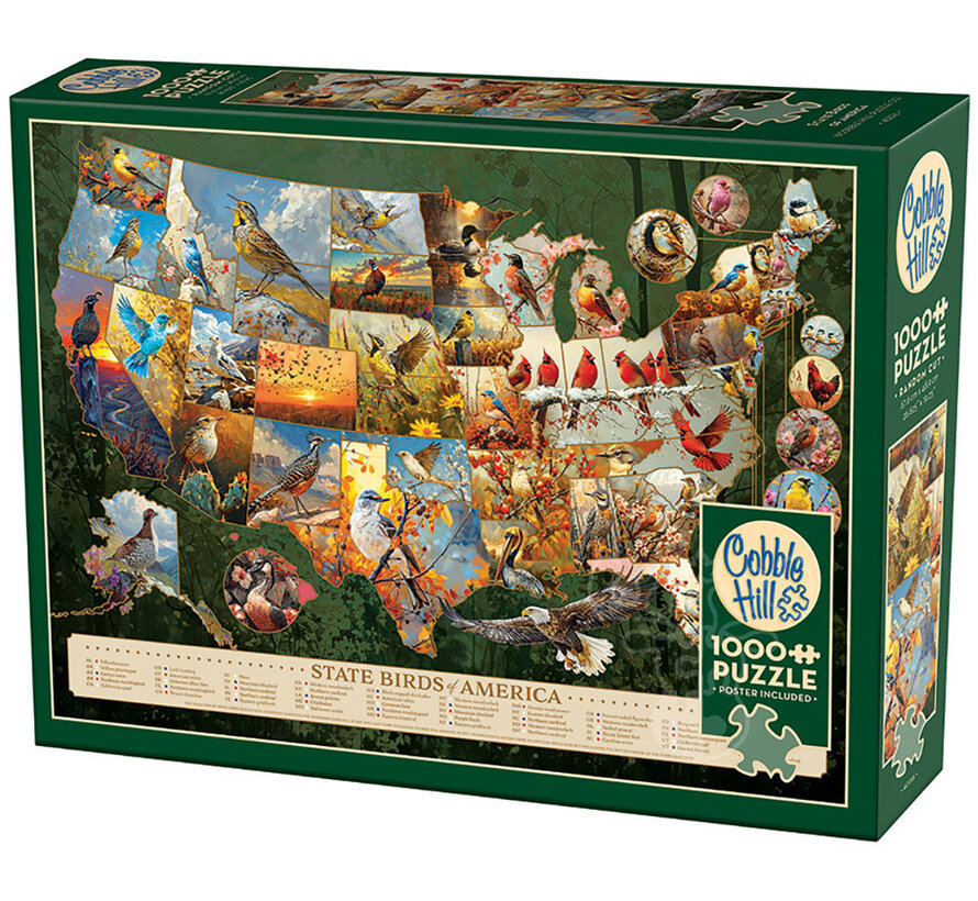 Cobble Hill State Birds of America Puzzle 1000pcs