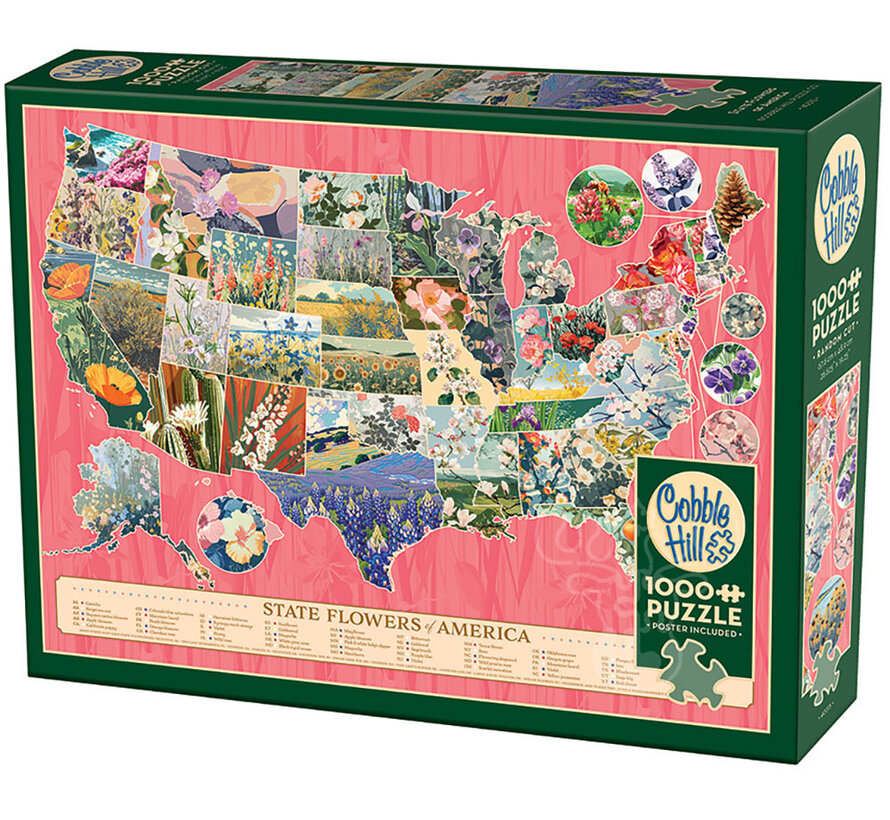 Cobble Hill State Flowers of America Puzzle 1000pcs