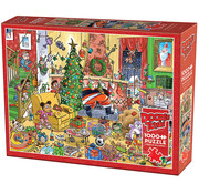 Cobble Hill Puzzles Cobble Hill DoodleTown: Catching Santa Puzzle 1000pcs