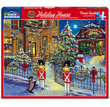 White Mountain WMP Christmas White Mountain Holiday House Puzzle 1000pcs