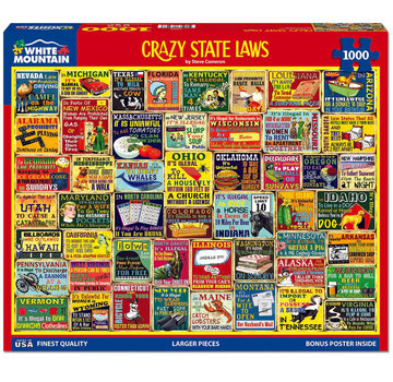 White Mountain White Mountain Crazy State Laws Puzzle 1000pcs