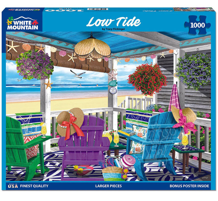 White Mountain Low Tide Puzzle 1000pcs