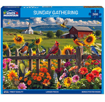 White Mountain White Mountain Sunday Gathering Puzzle 500pcs