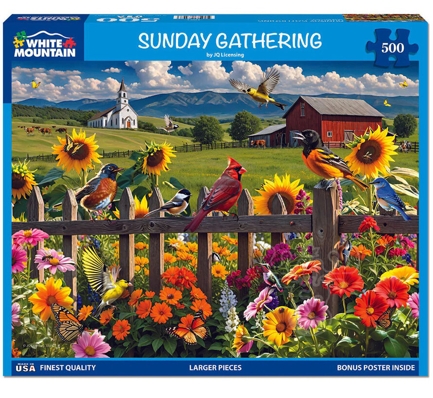 White Mountain Sunday Gathering Puzzle 500pcs