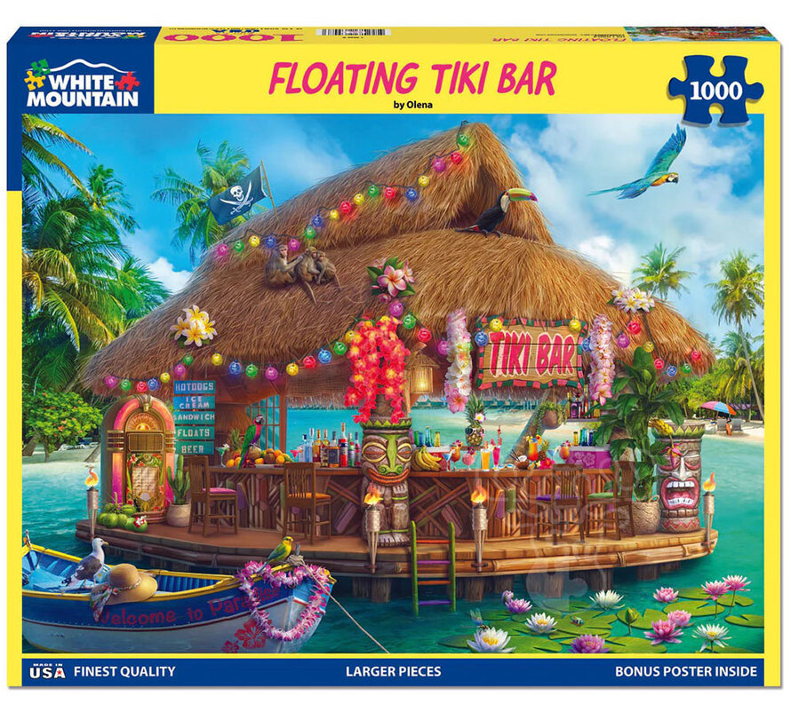 White Mountain Floating Tiki Bar Puzzle 1000pcs