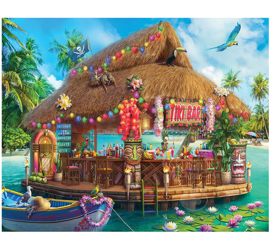 White Mountain Floating Tiki Bar Puzzle 1000pcs