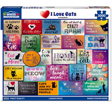 White Mountain White Mountain I Love Cats Puzzle 1000pcs
